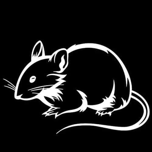 JIFENLI Autoaufkleber 15,6 cm * 10 cm Ratte Auto Aufkleber Muster Dekor Auto Kofferraum Vinyl Aufkleber Zubehör Schwarz/Silber
