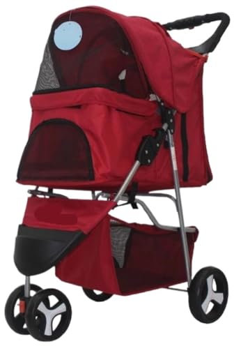 LZHUYE Poussette pour Chien, Poussette pour Chien, Poussette pour Chat, Poussette pour Chien, Poussette pour Animaux de Compagnie avec Roues, Chariot de Transport pour Chat, Chariot de Voyage pliab