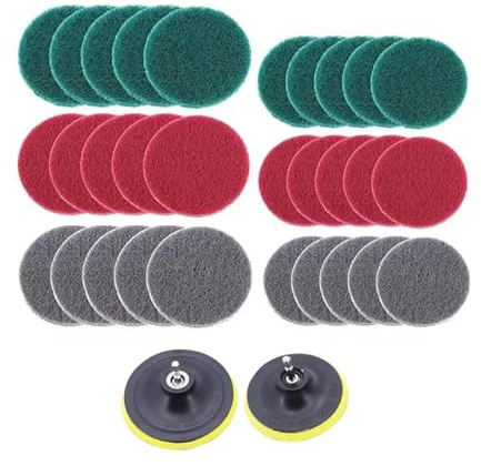 MSEURO 4 Zoll 5 Zoll Scheuerschwämme 34 Stück Bohrmaschine Power Brush Fliesenwäscher Scheuerschwämme Reinigungsset for Badezimmer Lucky