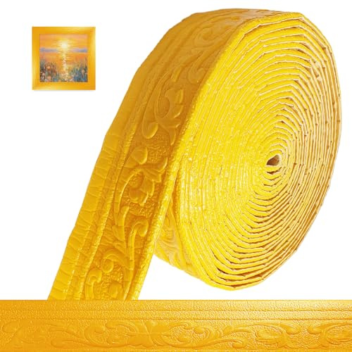 Bordüre autoadesivo 3D Stuccature per pareti - 10m x 8cm x 5mm - Listelli decorativi autoadesivi, Bordo impermeabile, Listelli autoadesivi, Bordi per scatole per angoli, linee e decorazioni per