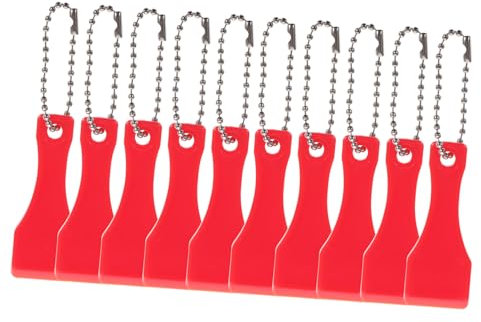 jojofuny Strumento Per Biglietti Della Lotteria, Set Da 10 Pezzi Rosso, Raschietto Portachiavi Compatto Per Pulizia Etichette e Cera, Adatto Per Casa, Ufficio e Auto