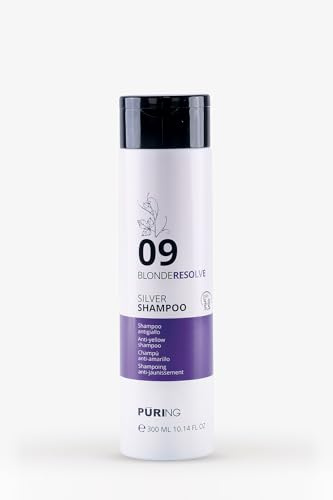 Puring 09 Blonderesolve Silver Shampoo 300 ml | Specifikt behandling för blekt blont och grått hår