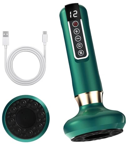 Anti Cellulite Appareil Massage,Appareil de Massage par Ventouse Électrique, Appareil de Massage Anti-Cellulite pour Ventouse Electrique Anti Cellulité, Avec 12 Modes D'Aspiration (Vert encre)