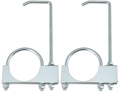 ECSiNG 2 Pièces Collier de Serrage d'échappement 3 Pouces Sur Cintre 142 X 80 X 250 Mm pour Tuyau d'échappement de 65 à 76,5 Mm