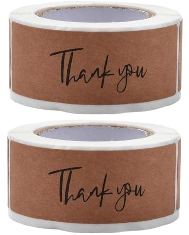 BEAMARKER 240 st 'Thank You for Your Purchas' klistermärken 3 x 8 cm rektangulära självhäftande etiketter för småföretag förpackning bröllopsfest presenter handgjord presentförpackning scrapbooking