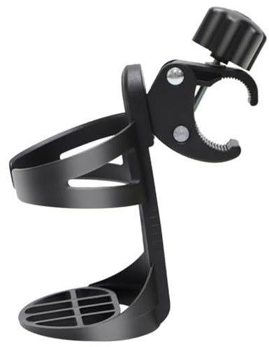 ROMISBABA Portavasos Negro para Silla de Ruedas y Scooter, Accesorio Multiusos de Pp Resistente para Tazas de Café y Botellas, Soporte Desmontable Adecuado para Movilidad Diaria