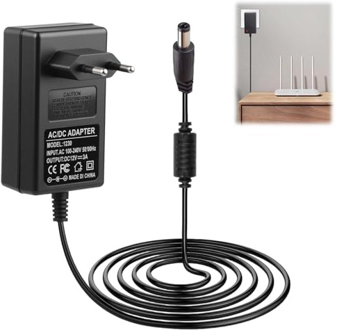 12V 3A 36W Alimentador Universal Fuente de Alimentación Adaptador de Corriente Conector DC 5,5 x 2,1 mm 50/60 Hz 100-240V Transformador de Pared para Tira LED Router Cámaras Monitores LCD