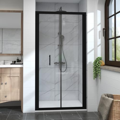 Aquariss 900mm Black Bi-Fold Shower Door Enclosure