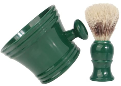 Toyvian Juego de Afeitado para Hombre Tazón para Crema de Afeitar Brocha para Barba y Cepillo de Limpieza Facial Herramienta Portátil para Cuidado Diario y Afeitado