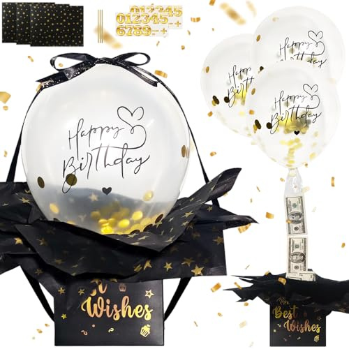 HuaMuDM Geldgeschenke Geburtstag DIY Überraschungsbox mit Luftballons