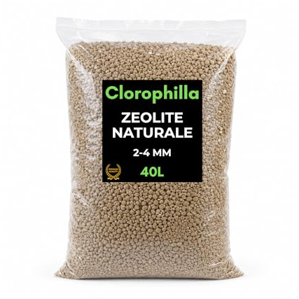 Zeolite Naturale 2-4 mm Premium Quality – Substrato Minerale Vulcanico Naturale per Piante, Bonsai, Succulente e Orto – Alta Porosità e Drenaggio Professionale (40 Litri)