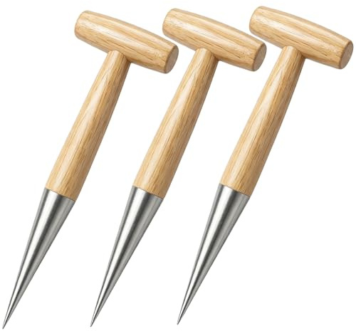 Herramienta Manual para Plantar Bulbos Y Dispensar Semillas, Cavador Manual para Plantar con T, Herramienta De Siembra De Jardín para Bulbos De Narcisos Y Semillas De Hortalizas (3)