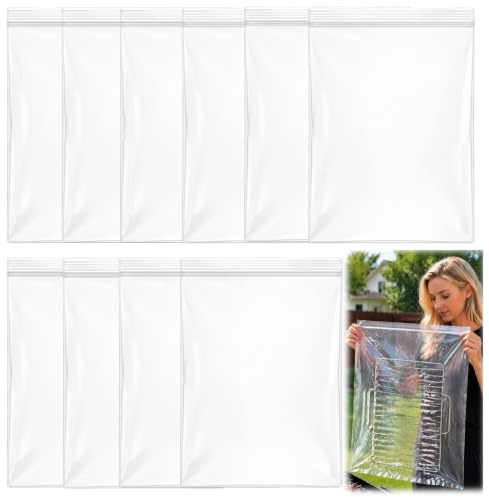 10 Pack Oven Cleaner Bags for Racks 60x40cm, Reusable Oven Cleaning Bags | Oven Cleaner Bags for Racks, No Scrub Heavy Duty Grill Cleaning Solution for Various Sizes, Clear