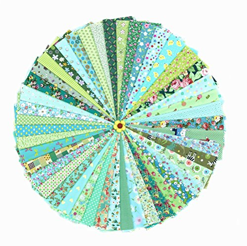 RayLineDo Stoff-Quadrate, 20 x 30 cm sortiert, vorgeschnittener Druck, Baumwollstoff, gemischte Designs, Patchwork, handgefertigt, 46 Stück