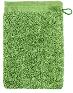 Möve Superwuschel - Guante de baño de 100% algodón, 20 x 15 cm, Verde peridoto