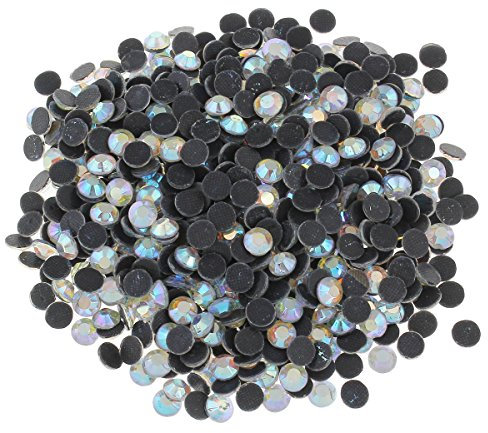 Perlin Hotfix Strasssteine, 2880stk, Crystal AB, 5mm SS20 AAA Qualität, 20 Gross, zum Aufbügeln, Hotglue, Glitzersteine Rhinestone Großhandel Glass Strass Perlen 421 x2