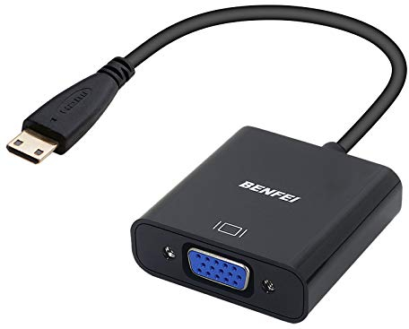 Adattatore Mini HDMI a VGA, adattatore Mini HDMI a VGA placcato in oro BENFEI (maschio a femmina) compatibile per Ultrabook, notebook, tablet, fotocamere e videocamere
