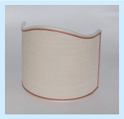 Paolo Rossi paralume mezzo semiluna ventola vela in tessuto Juta avorio con rifinitura - produzione propria - made in Italy (bordo rosa antico, diametro 10)