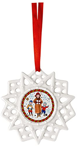 Rosenthal Sammelkollektion 21 Familie Schmuckstern, 3 Stück, Weihnachtsornament, Porzellan, Traditionell, Hängend, Weihnachten