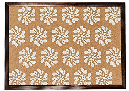 RENRUIRUI Gedruckte Cork Bulletin Board Retro Brown Pine Frame Dekorative Wand-Pinnwand Für Home School Office Message Oder Vision Board(Size:35X50CM)