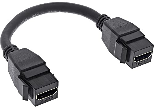 InLine® Keystone - Cable Adaptador HDMI (2 Unidades, 4 K/60 Hz, Conector Hembra), Color Negro