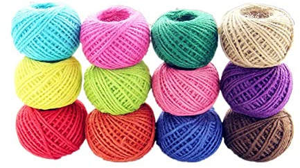 12 rotoli spago iuta colorata corda naturale per confezioni regalo e decorazioni fai da te