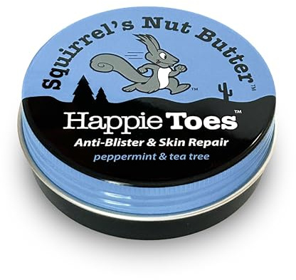 Squirrel's Nut Butter Happie Toes Tin | Blister Prevention & Foot Cream | Prevent Blisters and repair skin on dry or cracked heals, toes, ankles, and balls of foot | 2.0 oz