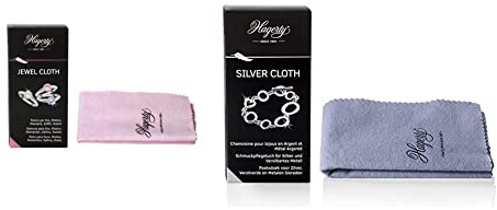 Hagerty Jewel Cloth Schmuck Reinigungstuch für Edelsteine Gold Platin 36 x 30 cm & Silver Cloth Schmuck Reinigungstuch 36x30cm I imprägniertes Tuch aus Baumwolle I effektives Silberputztuch