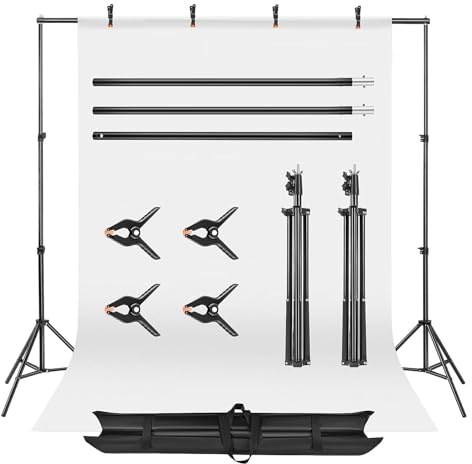 Youyijia Foto Hintergrund Ständer 2 x 2m Verstellbarer Hintergrund Ständer Fotoleinwand Ständer Hintergrundständer Fotostudio mit Fotohintergrund Tragetasche 4 Klemmen für Photo Studio