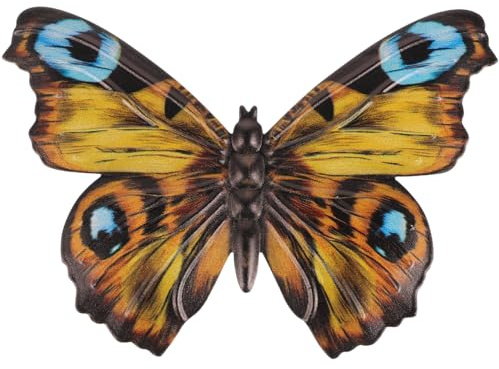 SEWOART Wrought Iron Butterfly Decoration Outdoor Metal Decor Yellow Outdoor Decor Yellow Decor Butterfly Metal Wall Art Butterfly Art Wall Decor Butterfly Wall Sculpture Patio Wall Decor