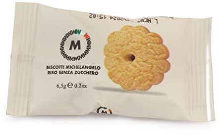 BISCOTTI MICHELANGELO - Biscotti Monoporzione, Riso Senza Zucchero, 150 pezzi, Imballati in Confezione Sicura e Resistente Agli Urti