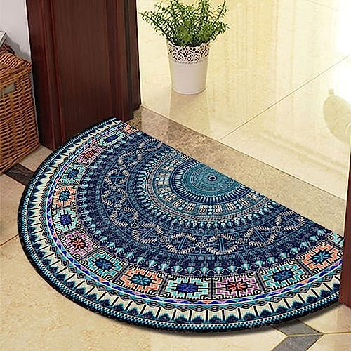 Guest Ruyunlai Semi Circle Funny Out Welcome Half Moon Kitchen Rugs Inside Door Mats Doormat Indoor Heavy Duty Non Slip Washable Large blue compass 40x60cm