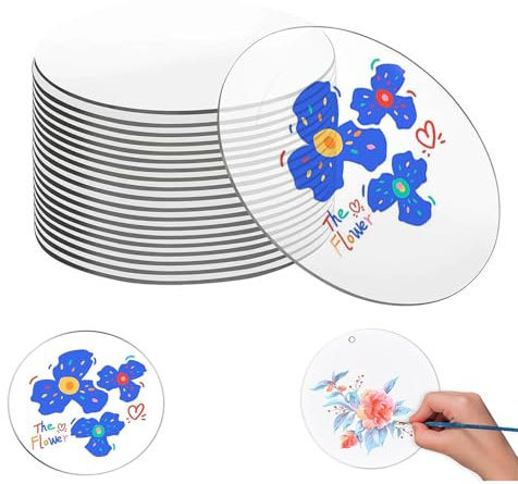 15 stücke Acrylscheibe Kreis, 2MM Dick Acrylplatte Transparent Rund, DIY Transparent Acrylglas Rund, Acrylplatte Transparent, für DIY, Kuchen, Display-Malerei, 15cm