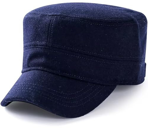 Military Mütze Unisex Winter Baseballkappe Warm Schildmütze XL Groß Kopf Army Style Cap (DE/NL/SE/PL, Numerisch, 60, 63, Blau)
