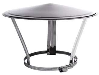 Kaminhaube Edelstahl Universell für Ø 80-160 mm Rohre, Regenhaube für Schornstein, Kaminabdeckung mit Klemmband, Wetterschutz, Schornsteinabdeckung (Universelle Kaminabdeckung)