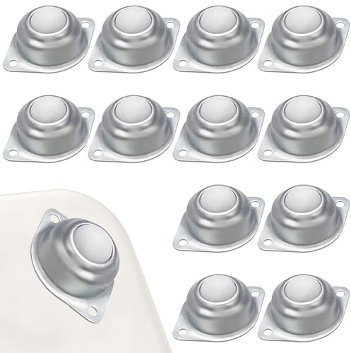 12 Ruedas de Bola para Muebles de transmisión 360° | ruedas silenciosas de nailon, rodamiento de bolas de transferencia planas