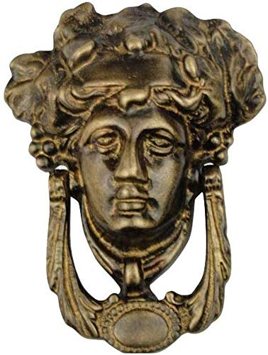 Porträt-Türklopfer, Vintage-Messing, verschleißfest, korrosionsbeständig, antiker Türklopfer, ideal für Hotel-Herrenhaus-Heimdekoration (Bronze 12 x 16 cm)