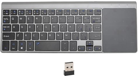 Vikye Mini Teclado Inalámbrico con Panel Táctil, Teclado Inalámbrico Portátil Súper Fino 2.4G para Computadora Portátil TV, Amplia Compatibilidad, Diseño Ergonómico, para Sistemas
