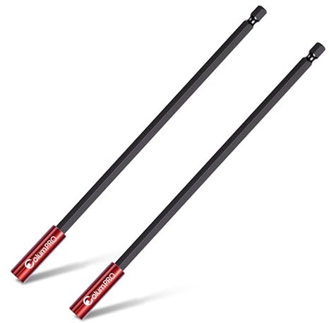 ColumPRO 2PCS 305mm Magnetic Drill Bit Extension Holder for Impact Driver, 1/4 Hex Shank S2 Steel Magnetic Screwdriver Extension, Drill Bit Extender