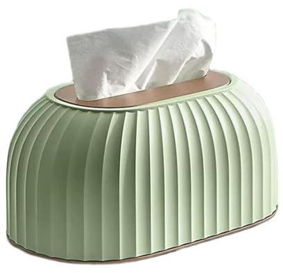 Tissue Box mit Deckel, Gestreifte Taschentuchbox, Taschentuchspender, Tissue Box Faux-Leder, Taschentuchbox Feuchttücherspender, Tissue-Schublade für Wohnzimmer, Küche, Bad, Schlafzimmer