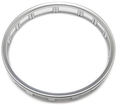 XEBRAD Argento cromato rivestimento volante volante distintivo logo centrale anello inserto emblema cornice, for Audi, A1 A5 A6 C7 Q5 adesivo decorativo per volante(For A6 2012 2017)