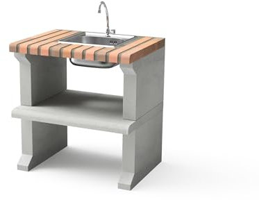 MOVELAR – MODULO STAND RAGUSA per Barbecue da lavoro prefabbricato (76 x 58 x 80 cm) – Uso in esterni (FREGATO)