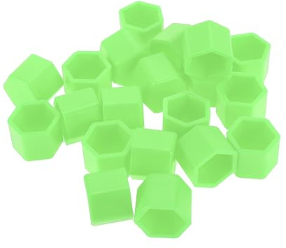Partuto 20 st hjulmutter bult fälgar däckmutter skruvar skyddskåpa silikonmutter grön 2,2 x 19 x 20,2 mm