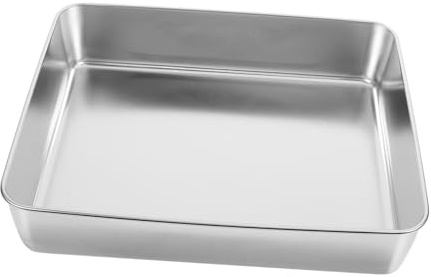 Cabilock Molde Rectangular Diseño Antiadherente y Bordes Lisos de Acero Inoxidable Adecuado para Hornear y Asar para Pasteles en Casa