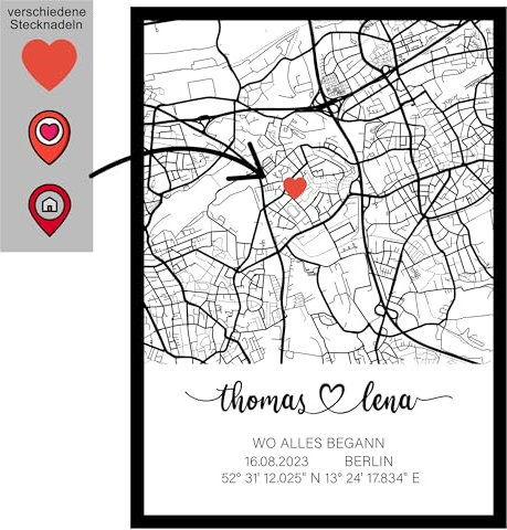 Wo alles begann Poster | Personalisierte Geschenke für Frauen & Männer | Koordinaten | Valentinstag | (Rechteck)