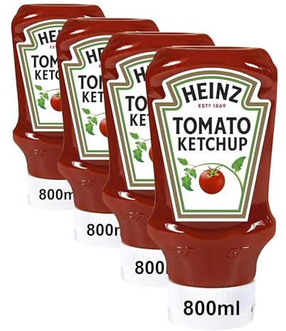 Heinz Tomato Ketchup Bouteille de douche 800 ml (l'emballage peut varier) (Lot de 4)