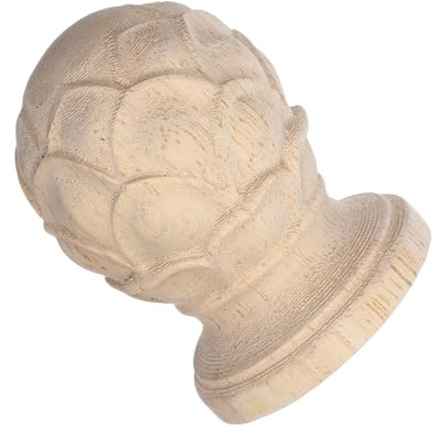 Alasum Remate de Madera Tallada Piña Estilo Europeo para Postes de Cama y Barras de Cortina, 4x6 Cm, Acabado Natural, Decoración Interior y Exterior, Manualidades Bricolaje, Soporte
