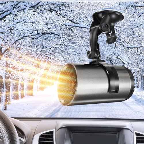 Pipihome Calefactor Coche 12V 200W, Calefactor Portatil para Coche Descongelador Parabrisas, Calentador Bajo Consumo Mechero, 360 Grados Rotación, para la Mayoría de los Automóviles, Camping (B)