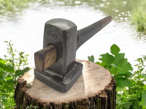 3lb Blacksmith Flatter Hammer, Solid Steel Forging Hammer with Ash Wood Handle, Heavy-Duty Tool for Metal Shaping, Bladesmiths, Farriers & Forging Work