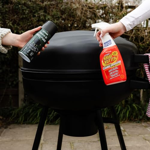 Rust-Oleum Stove & BBQ Bundle - Black Matt Spray Paint + Universal Satin Black Spray Paint + Krud Kutter Original Heavy Duty Cleaner Degreaser and Stain Remover
